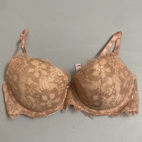 Victoria Secret Dream Angels Lined Demi Lace Beige Bra Size 32D - Picture 5 of 11